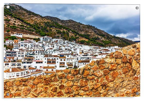 White village Mijas in Malaga, Spain Acrylic by Dragomir Nikolov