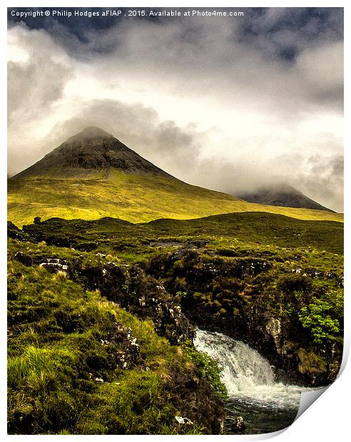  The Red Cuillins Under Cloud Cover Print by Philip Hodges aFIAP ,