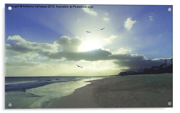  PUERTO DEL CARMEN BEACH SUNBURST Acrylic by Anthony Kellaway