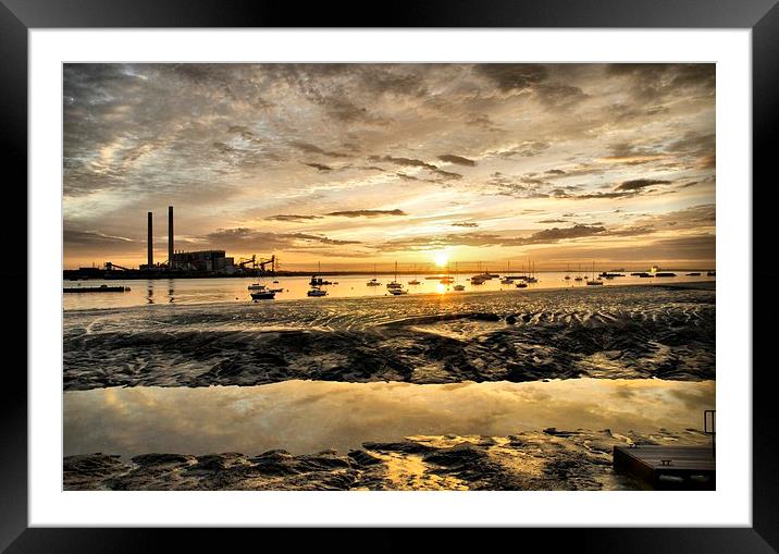  River Thames Sunrise Framed Mounted Print by pristine_ images