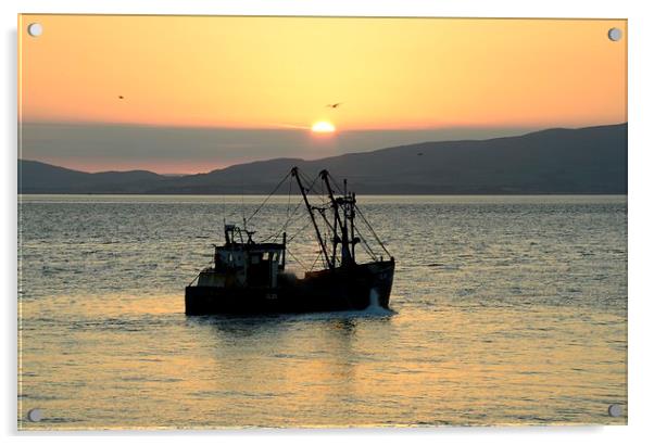  A Fishermans sunset on the silloth firth Acrylic by pristine_ images