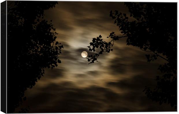  Spooky cloudy moon at gravesend kent Canvas Print by pristine_ images