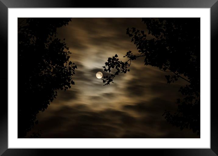  Spooky cloudy moon at gravesend kent Framed Mounted Print by pristine_ images
