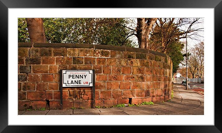 Penny Lane street sign Made famous by the Beatles  Framed Mounted Print by ken biggs