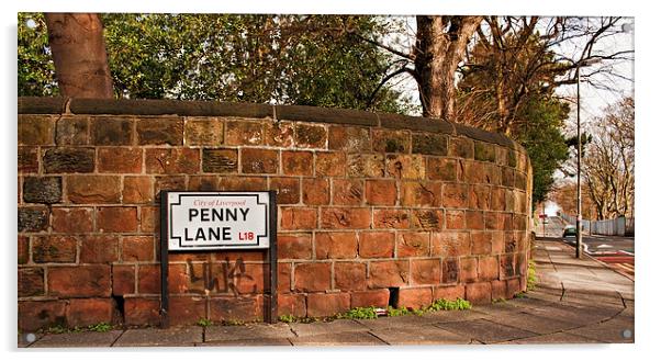 Penny Lane street sign Made famous by the Beatles  Acrylic by ken biggs