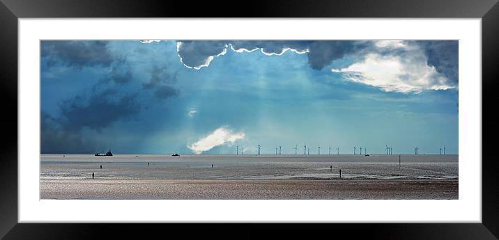 Wind turbine panorama Framed Mounted Print by ken biggs