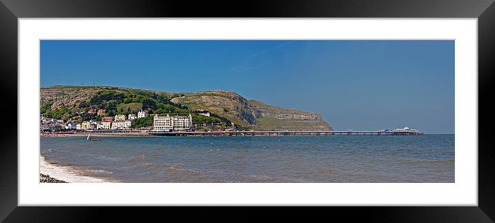 Panoramic shot of Llandudno pier and Great Orme Framed Mounted Print by ken biggs