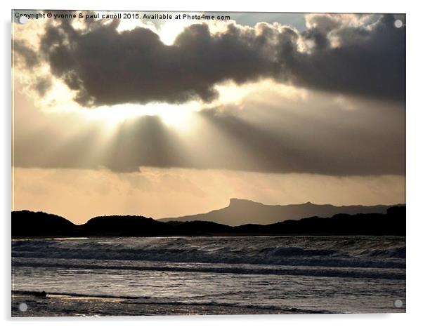  Sun getting ready to set over Isle of Eigg Acrylic by yvonne & paul carroll