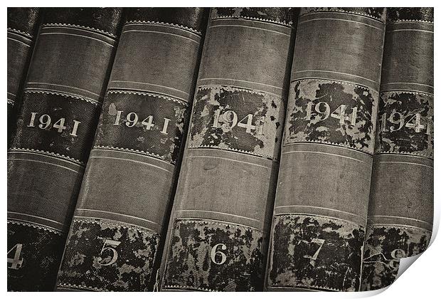 Old volume of library books  Print by ken biggs
