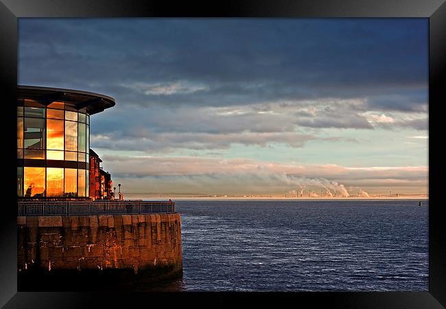 River Mersey, Liverpool at sunset Framed Print by ken biggs