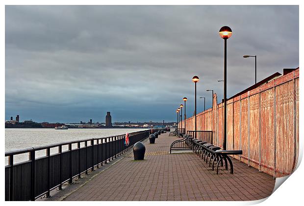 Promenade on the River Mersey, Liverpool, UK. Print by ken biggs