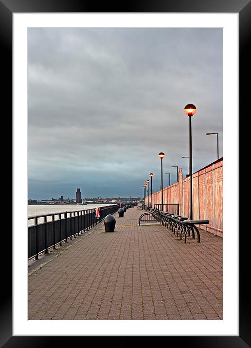 Promenade on the River Mersey, Liverpool, UK. Framed Mounted Print by ken biggs