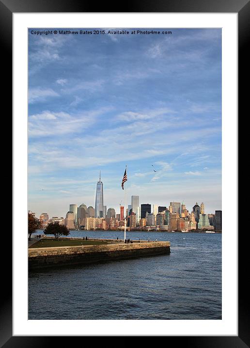 New York Harbour. Framed Mounted Print by Matthew Bates