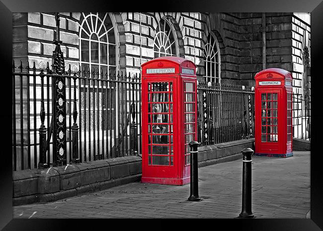 Traditional British telephone boxs Framed Print by ken biggs
