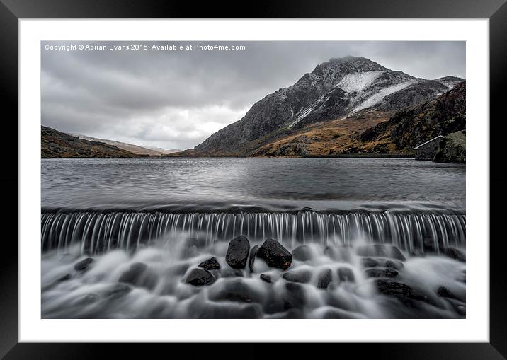 The Weir Ogwen Lake Snowdonia  Framed Mounted Print by Adrian Evans