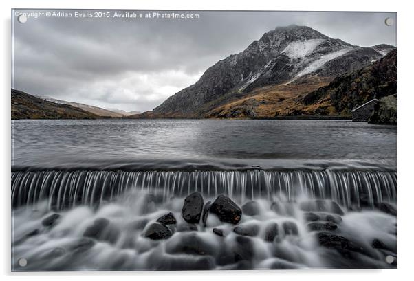 The Weir Ogwen Lake Snowdonia  Acrylic by Adrian Evans