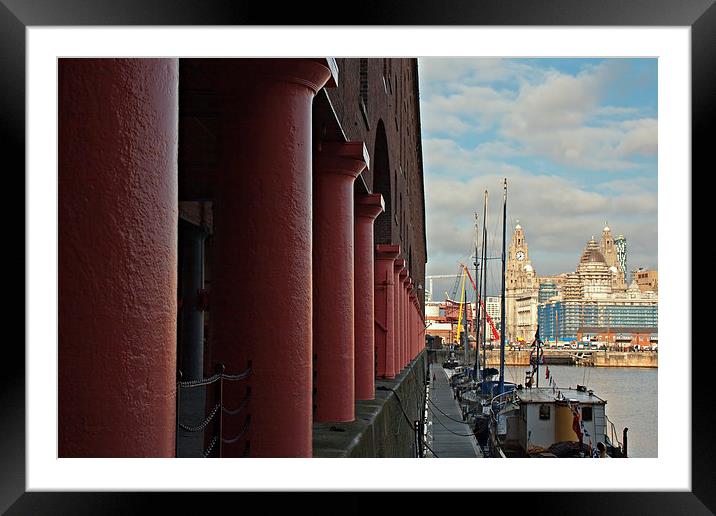 Albert Dock and Liver Buildings Liverpool UK  Framed Mounted Print by ken biggs