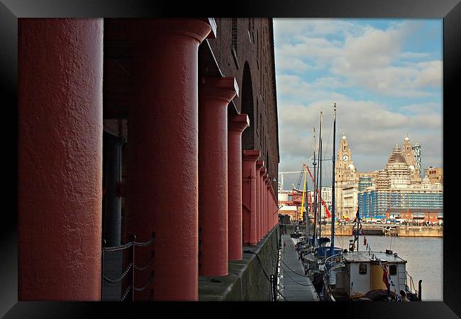 Albert Dock and Liver Buildings Liverpool UK  Framed Print by ken biggs