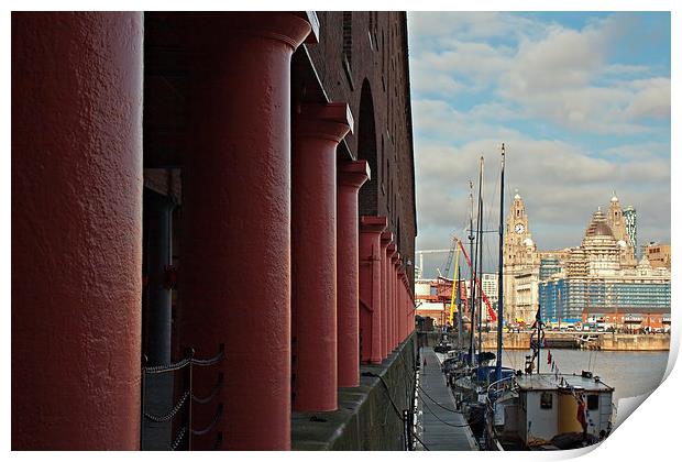 Albert Dock and Liver Buildings Liverpool UK  Print by ken biggs