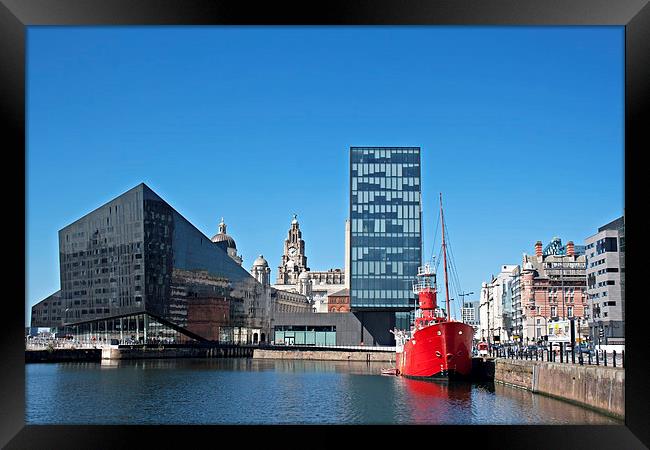 View of Liverpool's historic waterfront Framed Print by ken biggs