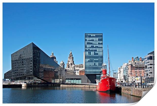 View of Liverpool's historic waterfront Print by ken biggs