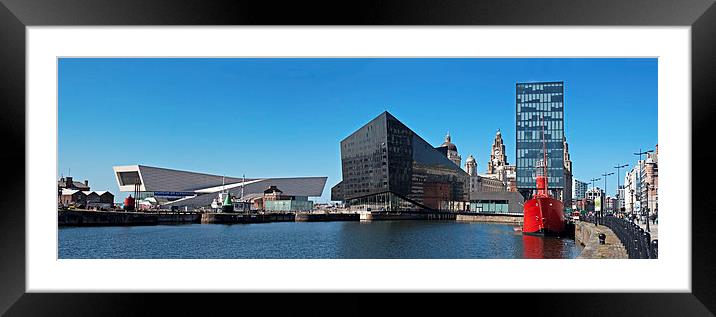 Panoramic View of Liverpool's historic waterfront Framed Mounted Print by ken biggs