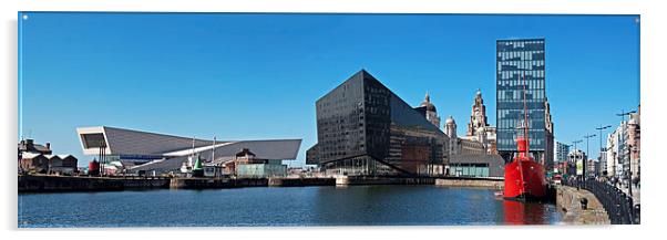 Panoramic View of Liverpool's historic waterfront Acrylic by ken biggs