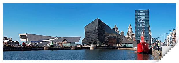 Panoramic View of Liverpool's historic waterfront Print by ken biggs