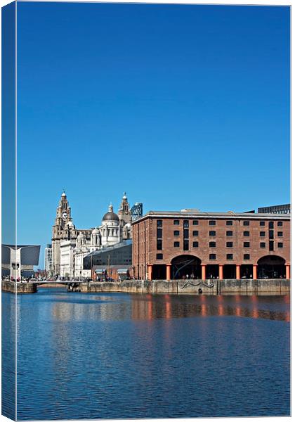 Albert Dock and Liver Buildings Liverpool UK Canvas Print by ken biggs