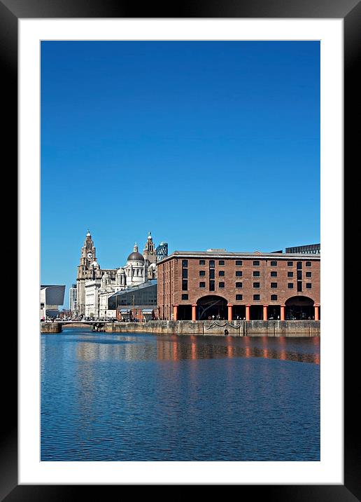 Albert Dock and Liver Buildings Liverpool UK Framed Mounted Print by ken biggs