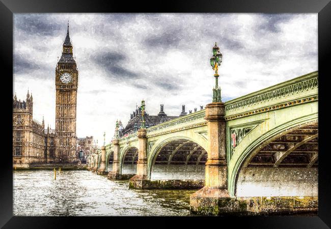 Westminster Bridge London Art Framed Print by David Pyatt