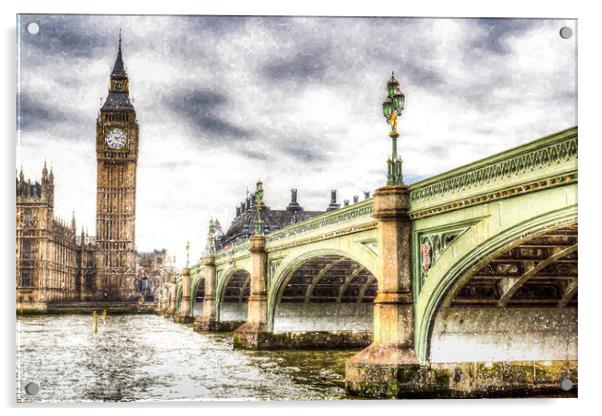 Westminster Bridge London Art Acrylic by David Pyatt