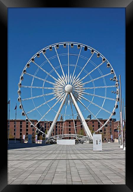 Large ferris wheel at Albert Dock, Liverpool UK Framed Print by ken biggs