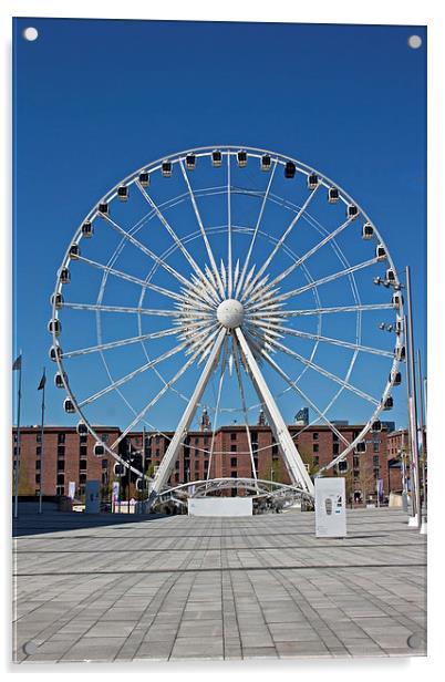 Large ferris wheel at Albert Dock, Liverpool UK Acrylic by ken biggs