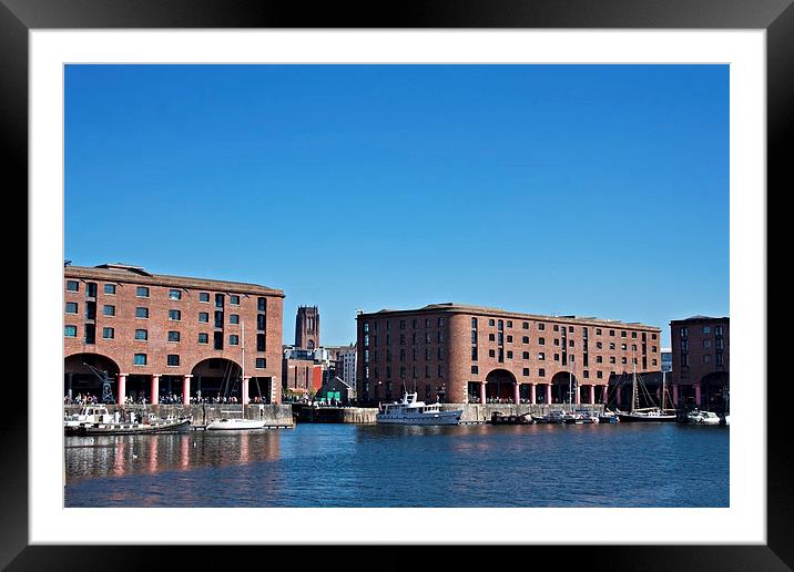 Albert Dock and Angkican Cathedral  Liverpool UK Framed Mounted Print by ken biggs