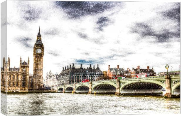 Westminster Bridge London Canvas Print by David Pyatt