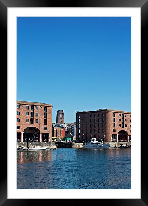 Albert Dock and Angkican Cathedral  Liverpool UK Framed Mounted Print by ken biggs