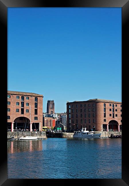 Albert Dock and Angkican Cathedral  Liverpool UK Framed Print by ken biggs