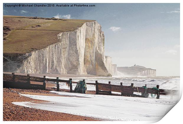  The Seven Sisters, from Cuckmere Haven Print by Michael Chandler