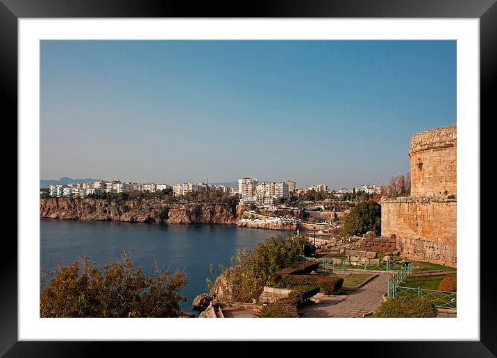View of Antalya Turkey coastline Framed Mounted Print by ken biggs