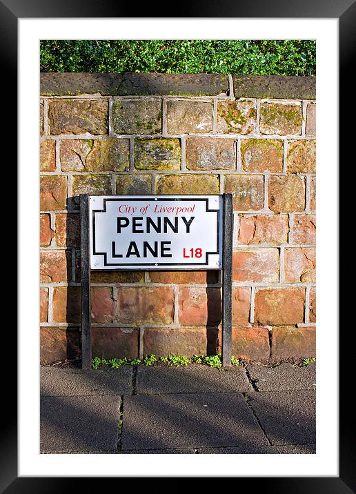 Penny Lane, Liverpool, UK Framed Mounted Print by ken biggs