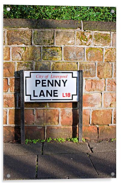 Penny Lane, Liverpool, UK Acrylic by ken biggs