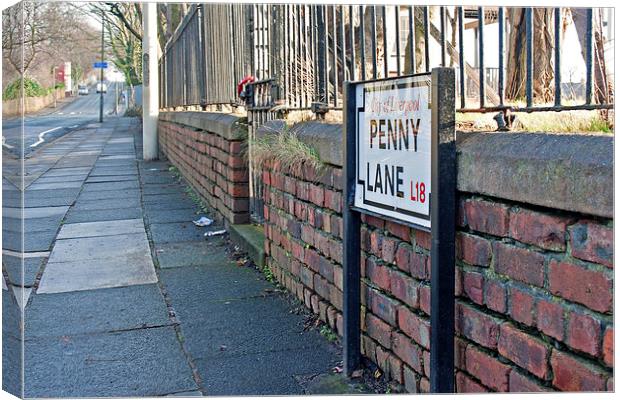 Penny Lane, Liverpool, UK Canvas Print by ken biggs