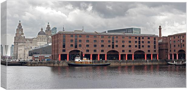 Albert Dock and Liver Buildings Liverpool UK Canvas Print by ken biggs