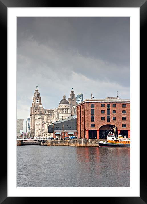 Albert Dock and Liver Buildings Liverpool UK Framed Mounted Print by ken biggs