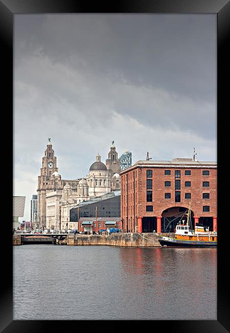 Albert Dock and Liver Buildings Liverpool UK Framed Print by ken biggs