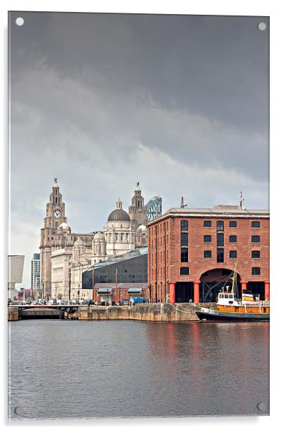 Albert Dock and Liver Buildings Liverpool UK Acrylic by ken biggs