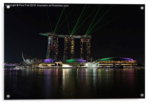 Singapore Marina Bay Sands Acrylic by Paul Fell