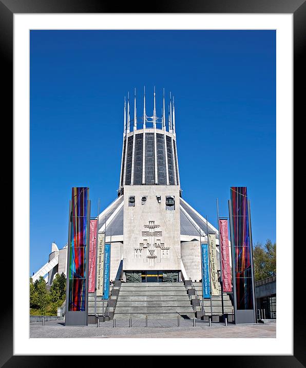 Metropolitan Cathedral, Liverpool, UK Framed Mounted Print by ken biggs