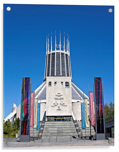 Metropolitan Cathedral, Liverpool, UK Acrylic by ken biggs